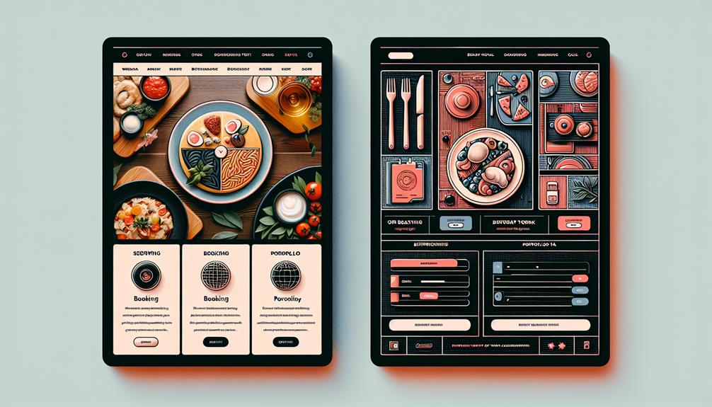 restaurant web design details